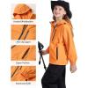 imageRolanko Boys Girls Waterproof Windbreaker Hooded Jacket Lightweight Raincoats for Kids Outdoor Rain JacketOrange