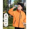 imageRolanko Boys Girls Waterproof Windbreaker Hooded Jacket Lightweight Raincoats for Kids Outdoor Rain JacketOrange