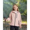 imageRolanko Boys Girls Waterproof Windbreaker Hooded Jacket Lightweight Raincoats for Kids Outdoor Rain JacketPink