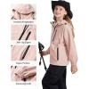 imageRolanko Boys Girls Waterproof Windbreaker Hooded Jacket Lightweight Raincoats for Kids Outdoor Rain JacketPink