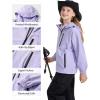 imageRolanko Boys Girls Waterproof Windbreaker Hooded Jacket Lightweight Raincoats for Kids Outdoor Rain JacketPurple
