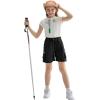 imageRolanko Girls Cargo Shorts Lightweight Parachute Short Pants with Pockets Summer Cargo Shorts for Kids Casual Hiking SportsBlack