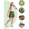 imageRolanko Girls Cargo Shorts Lightweight Parachute Short Pants with Pockets Summer Cargo Shorts for Kids Casual Hiking SportsGreen
