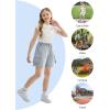 imageRolanko Girls Cargo Shorts Lightweight Parachute Short Pants with Pockets Summer Cargo Shorts for Kids Casual Hiking SportsGreyblue