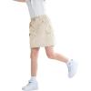imageRolanko Girls Cargo Skirt Parachute Shorts Skirt with Pockets Summer Kids Skirt Casual Beach Hiking 513YBeige