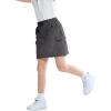 imageRolanko Girls Cargo Skirt Parachute Shorts Skirt with Pockets Summer Kids Skirt Casual Beach Hiking 513YGrey