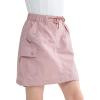 imageRolanko Girls Cargo Skirt Parachute Shorts Skirt with Pockets Summer Kids Skirt Casual Beach Hiking 513YPink