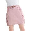 imageRolanko Girls Cargo Skirt Parachute Shorts Skirt with Pockets Summer Kids Skirt Casual Beach Hiking 513YPink