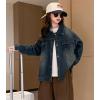 imageRolanko Girls Denim Jackets Basic Oversized Jean Jacket for Girls Fall Outwear Button Down Trucker Jacket 514 YearsA1dark Blue