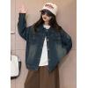 imageRolanko Girls Denim Jackets Basic Oversized Jean Jacket for Girls Fall Outwear Button Down Trucker Jacket 514 YearsA1dark Blue