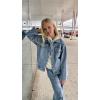 imageRolanko Girls Denim Jackets Basic Oversized Jean Jacket for Girls Fall Outwear Button Down Trucker Jacket 514 YearsA2pearl
