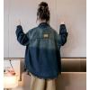 imageRolanko Girls Denim Shirt Oversized Button Down Shacket Long Sleeve Jean Shirt Fall Jacket Tops with Pocket 516 YearsA1dark Blue