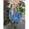 imageRolanko Girls Denim Shirt Oversized Button Down Shacket Long Sleeve Jean Shirt Fall Jacket Tops with Pocket 516 YearsA2midblue