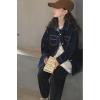 imageRolanko Girls Denim Shirt Oversized Button Down Shacket Long Sleeve Jean Shirt Fall Jacket Tops with Pocket 516 YearsA4blue Line