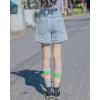 imageRolanko Girls Denim Shorty Shorts Elastic Waist Kids Summer Jean Shorts 414 YearsA5crimping