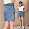 imageRolanko Girls Denim Shorty Shorts Elastic Waist Kids Summer Jean Shorts 414 YearsC1pearl