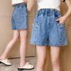 imageRolanko Girls Denim Shorty Shorts Elastic Waist Kids Summer Jean Shorts 414 YearsC1pearl