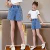 imageRolanko Girls Denim Shorty Shorts Elastic Waist Kids Summer Jean Shorts 414 YearsC1pearl