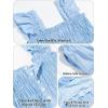 imageRolanko Girls Ruffle Sleeve Dress with Pockets Midi Swing Smocked Dresses for Kids Casual Party 512 YearsBlue