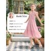 imageRolanko Girls Ruffle Sleeve Dress with Pockets Midi Swing Smocked Dresses for Kids Casual Party 512 YearsPink
