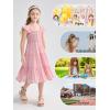imageRolanko Girls Ruffle Sleeve Dress with Pockets Midi Swing Smocked Dresses for Kids Casual Party 512 YearsPink