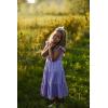 imageRolanko Girls Ruffle Sleeve Dress with Pockets Midi Swing Smocked Dresses for Kids Casual Party 512 YearsPurple