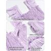 imageRolanko Girls Ruffle Sleeve Dress with Pockets Midi Swing Smocked Dresses for Kids Casual Party 512 YearsPurple