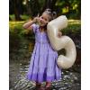 imageRolanko Girls Ruffle Sleeve Dress with Pockets Midi Swing Smocked Dresses for Kids Casual Party 512 YearsPurple