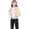 imageRolanko Girls Zip Up Hoodies Cropped Sweatshirts Long Sleeve Jackets with Pockets Kids Tops Clothes 715 YearsApricot
