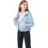imageRolanko Girls Zip Up Hoodies Cropped Sweatshirts Long Sleeve Jackets with Pockets Kids Tops Clothes 715 YearsBlue