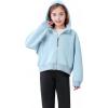 imageRolanko Girls Zip Up Hoodies Cropped Sweatshirts Long Sleeve Jackets with Pockets Kids Tops Clothes 715 YearsBlue