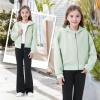 imageRolanko Girls Zip Up Hoodies Cropped Sweatshirts Long Sleeve Jackets with Pockets Kids Tops Clothes 715 YearsGreen