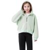 imageRolanko Girls Zip Up Hoodies Cropped Sweatshirts Long Sleeve Jackets with Pockets Kids Tops Clothes 715 YearsGreen