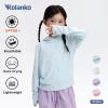 imageRolanko Kids UPF50 Zip Up Hoodie Thumbholes Girls Quick Dry Light Sun Protective Athletic Jacket with PocketsBlue