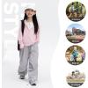 imageRolanko Kids UPF50 Zip Up Hoodie Thumbholes Girls Quick Dry Light Sun Protective Athletic Jacket with PocketsPink