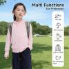 imageRolanko Kids UPF50 Zip Up Hoodie Thumbholes Girls Quick Dry Light Sun Protective Athletic Jacket with PocketsPink