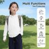 imageRolanko Kids UPF50 Zip Up Hoodie Thumbholes Girls Quick Dry Light Sun Protective Athletic Jacket with PocketsWhite