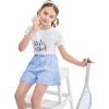 imageRolanko Shorts for Girls Lightweight Girls Shorts with Pockets Pleats Design Kids Shorts for Casual Beach Sports 515 YearsBlue