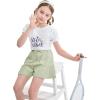imageRolanko Shorts for Girls Lightweight Girls Shorts with Pockets Pleats Design Kids Shorts for Casual Beach Sports 515 YearsGreen