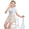 imageRolanko Shorts for Girls Lightweight Girls Shorts with Pockets Pleats Design Kids Shorts for Casual Beach Sports 515 YearsKhaki