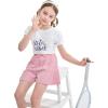 imageRolanko Shorts for Girls Lightweight Girls Shorts with Pockets Pleats Design Kids Shorts for Casual Beach Sports 515 YearsPink