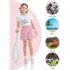 imageRolanko Shorts for Girls Lightweight Girls Shorts with Pockets Pleats Design Kids Shorts for Casual Beach Sports 515 YearsPink