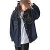 imageRolanko Girls Denim Shirt Oversized Button Down Shacket Long Sleeve Jean Shirt Fall Jacket Tops with Pocket 516 YearsA4blue Line