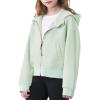 imageRolanko Girls Zip Up Hoodies Cropped Sweatshirts Long Sleeve Jackets with Pockets Kids Tops Clothes 715 YearsGreen