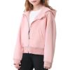 imageRolanko Girls Zip Up Hoodies Cropped Sweatshirts Long Sleeve Jackets with Pockets Kids Tops Clothes 715 YearsPink