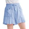 imageRolanko Shorts for Girls Lightweight Girls Shorts with Pockets Pleats Design Kids Shorts for Casual Beach Sports 515 YearsBlue