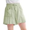 imageRolanko Shorts for Girls Lightweight Girls Shorts with Pockets Pleats Design Kids Shorts for Casual Beach Sports 515 YearsGreen