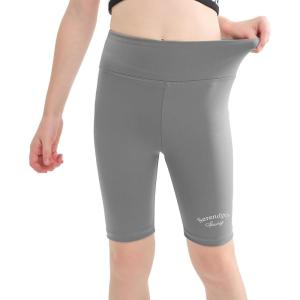 imageRolanko Big Girls Bike Shorts Gymnastic Stretch Spandex Compression Cycling 7quot Athletic Shorts for Kids Casual Dance Activewear Grey 1416