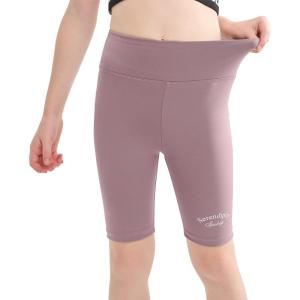 imageRolanko Big Girls Bike Shorts Gymnastic Stretch Spandex Compression Cycling 7quot Athletic Shorts for Kids Casual Dance Activewear Purple 1214