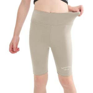 imageRolanko Big Girls Bike Shorts Gymnastic Stretch Spandex Compression Cycling 7quot Athletic Shorts for Kids Casual Dance Activewear White 1416